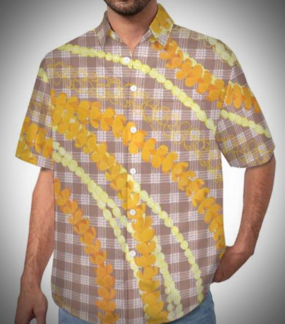 Mens Aloha Shirt - Palaka Lei