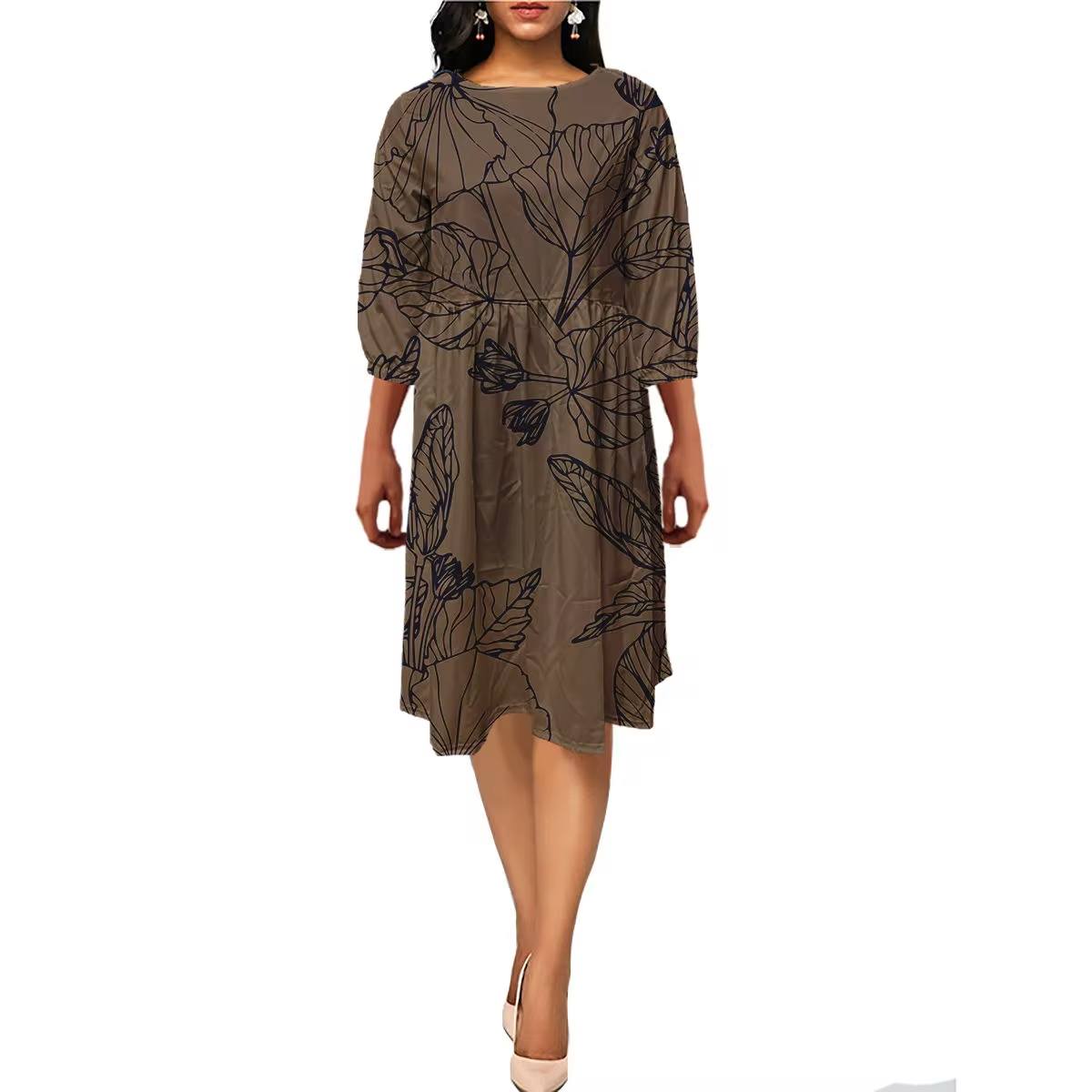 Our Hawaiian Mid-Sleeve Frilly Dresses