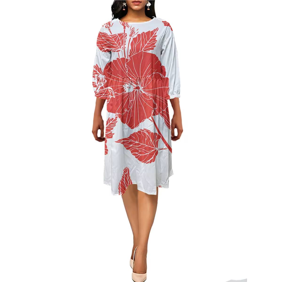 Our Hawaiian Mid-Sleeve Frilly Dresses