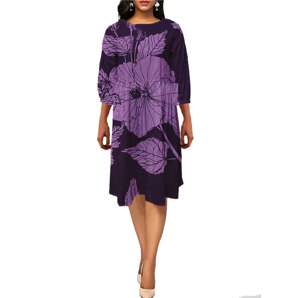 Our Hawaiian Mid-Sleeve Frilly Dresses